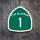 California State Route 1 - Road Sign - Travel Sticker