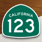 California State Route 123 Sticker