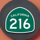 California State Route 216 Sticker
