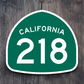 California State Route 218 Sticker
