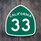 California State Route 33 Sticker