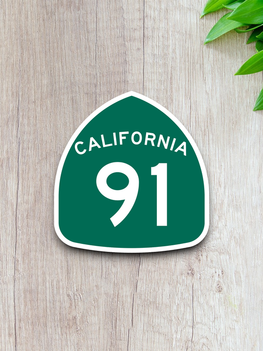 California State Route 91 Road Sign Sticker