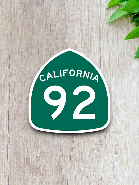 California State Route 92 Road Sign Sticker