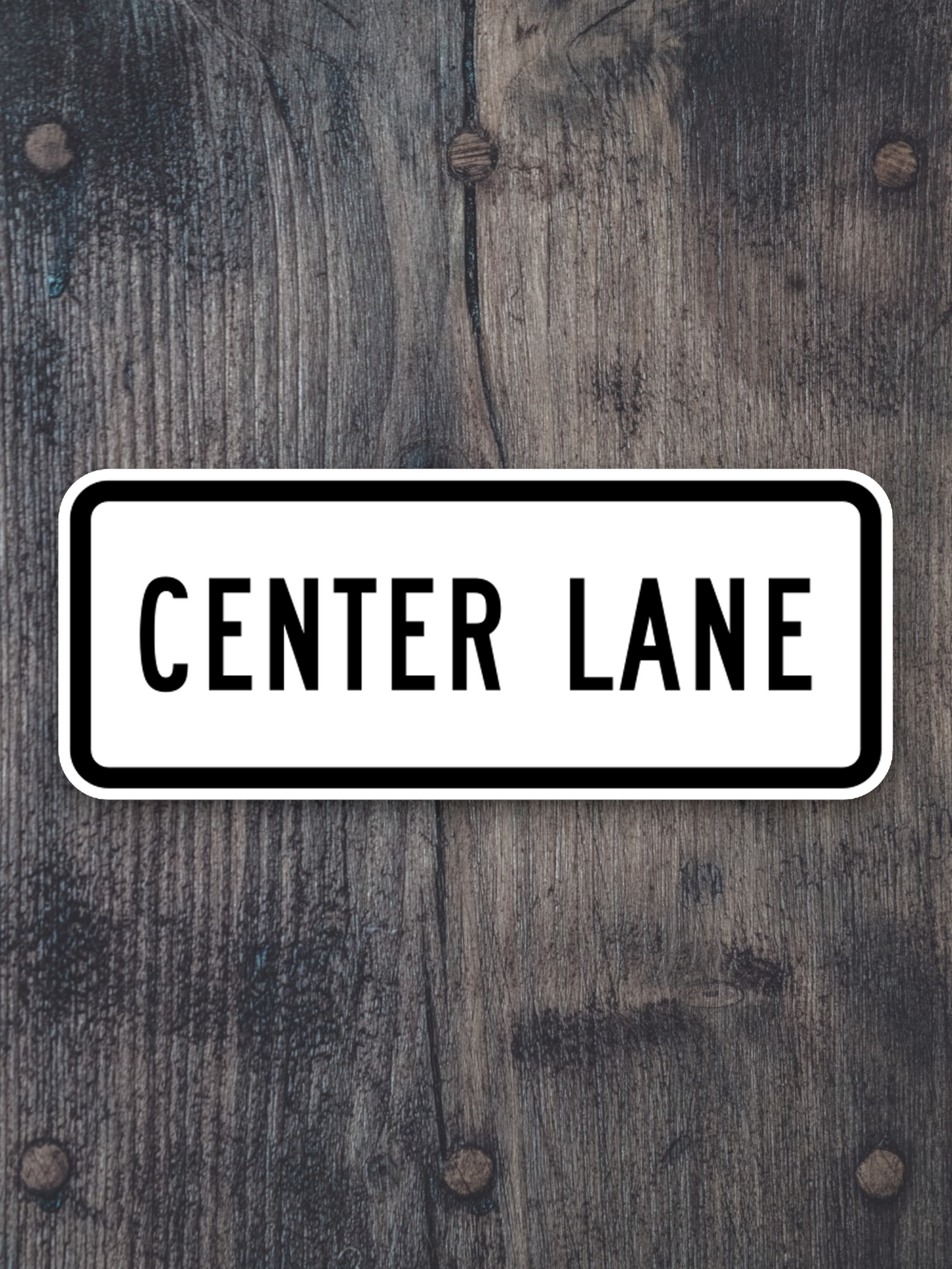 Center lane United States Road Sign Sticker