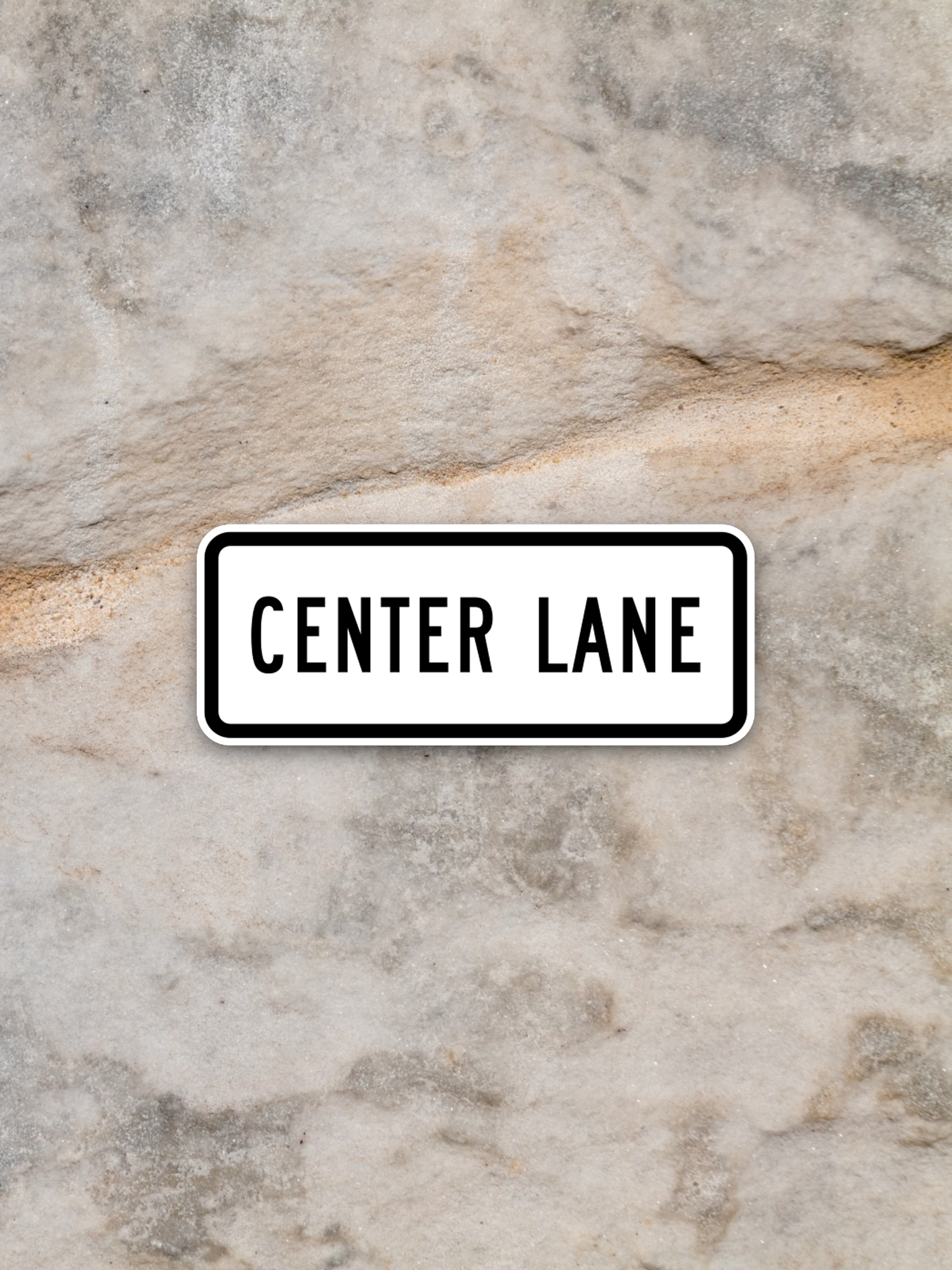 Center lane United States Road Sign Sticker