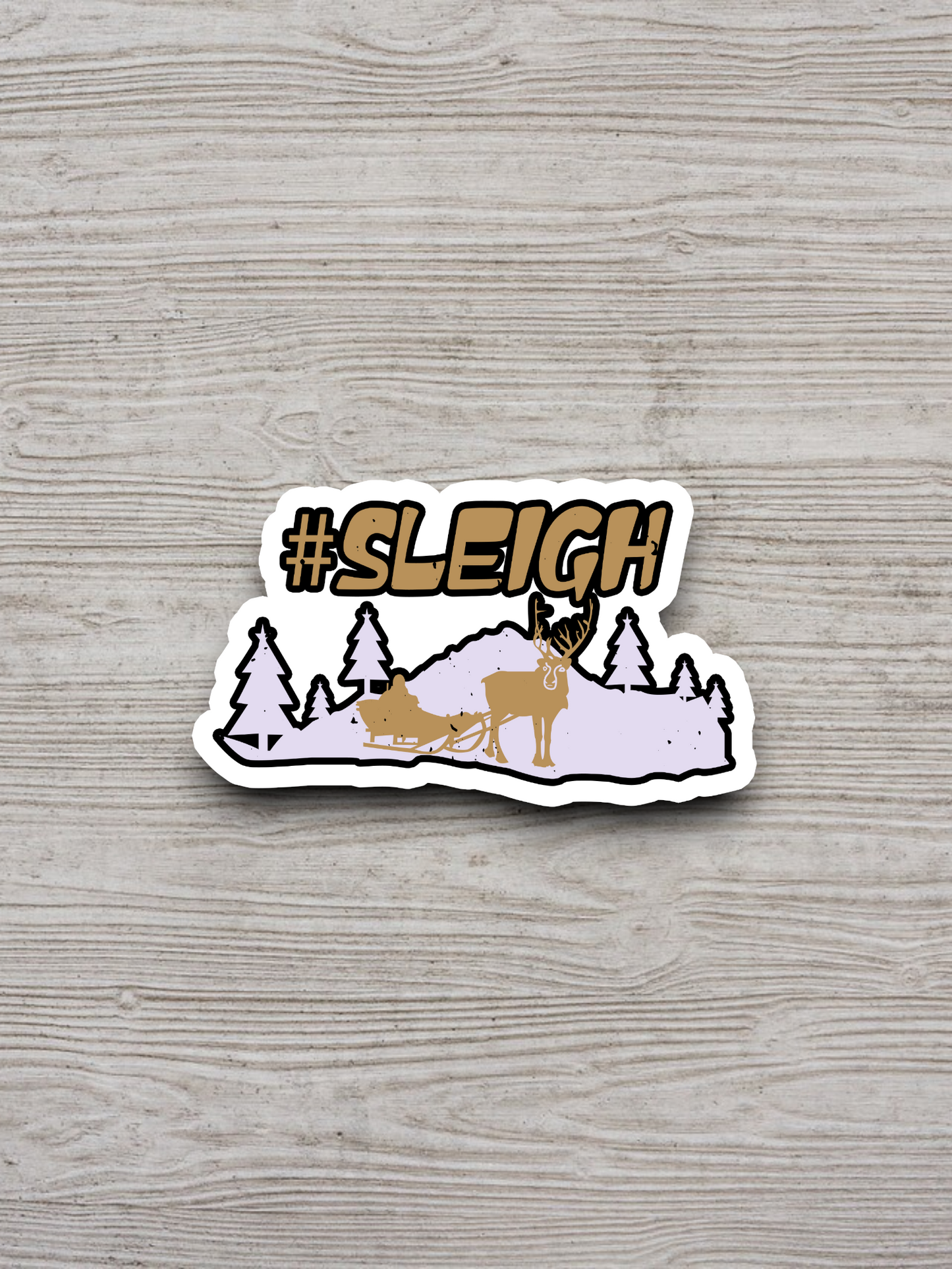 Christmas #Sleigh with Reindeer Sticker