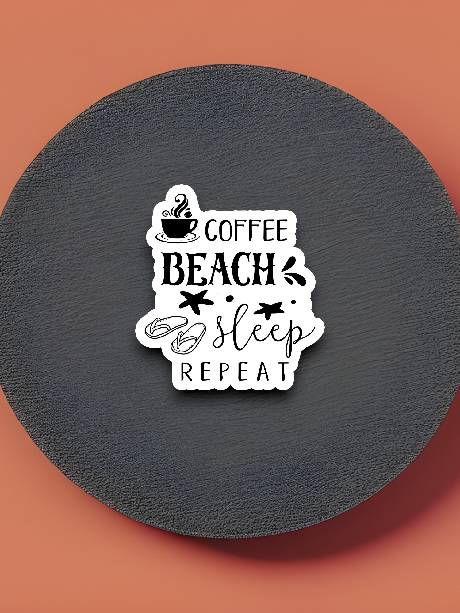 Coffee Beach Sleep Repeat - Coffee Sticker