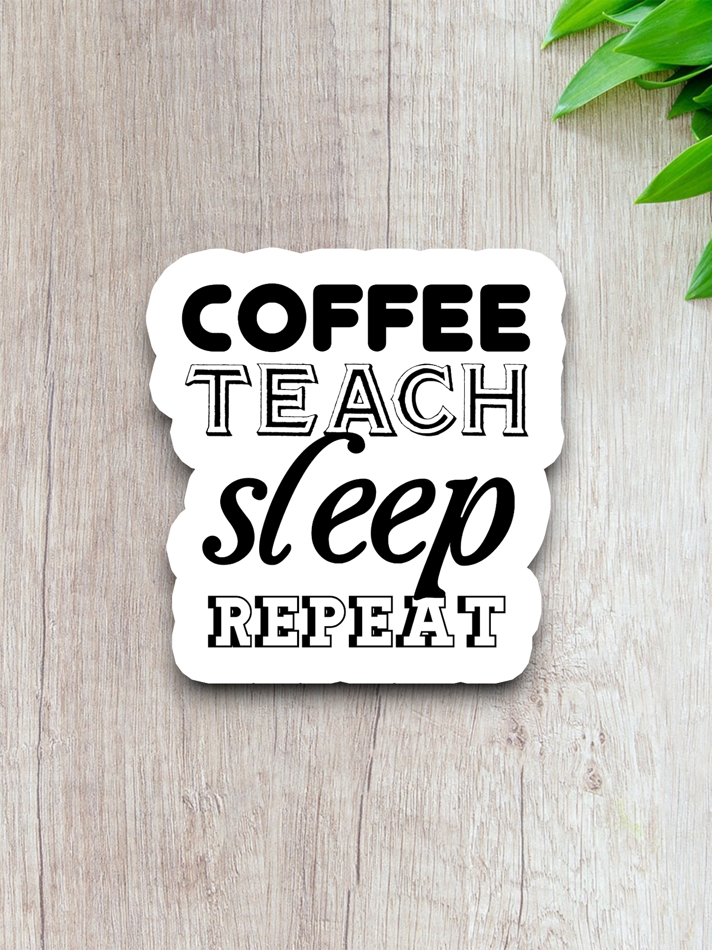 Coffee Teach Sleep Repeat - Coffee Sticker