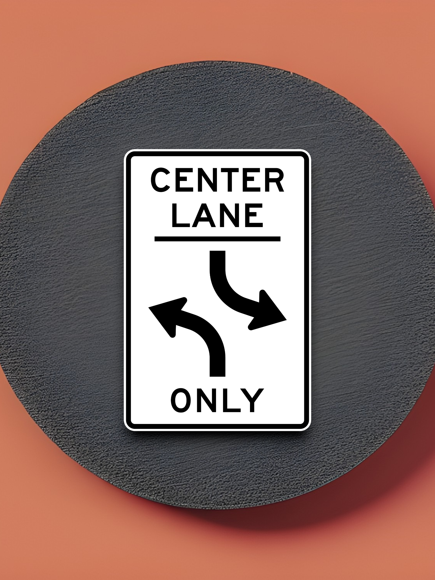 Concurrent left turn lane Alternate 02 United States Road Sign Sticker