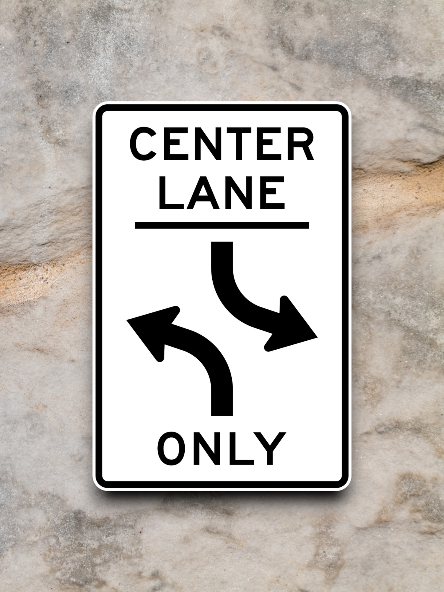 Concurrent left turn lane Alternate 02 United States Road Sign Sticker