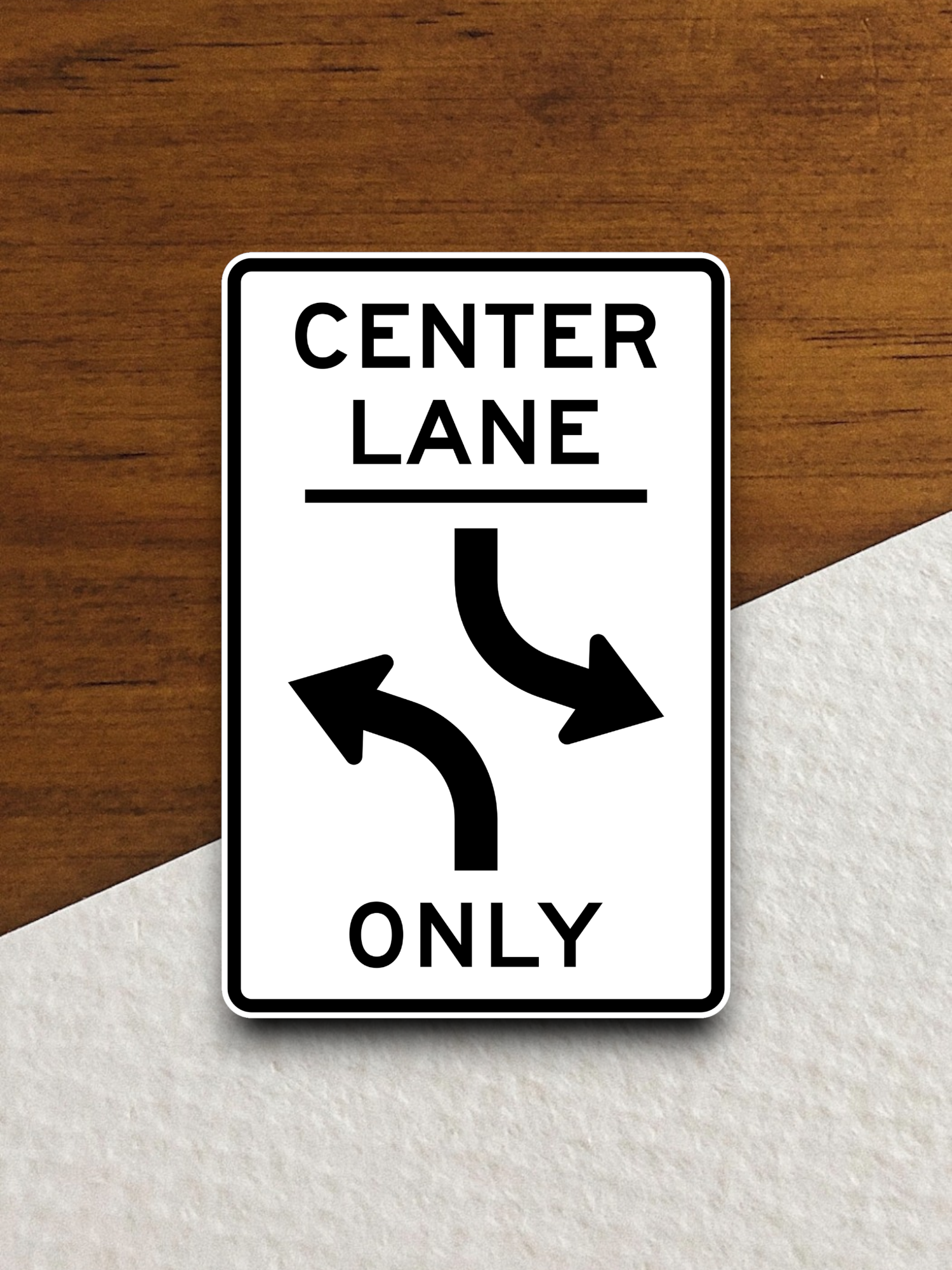 Concurrent left turn lane Alternate 02 United States Road Sign Sticker