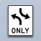 Concurrent left turn lane United States Road Sign Sticker