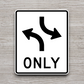 Concurrent left turn lane United States Road Sign Sticker