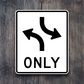 Concurrent left turn lane United States Road Sign Sticker