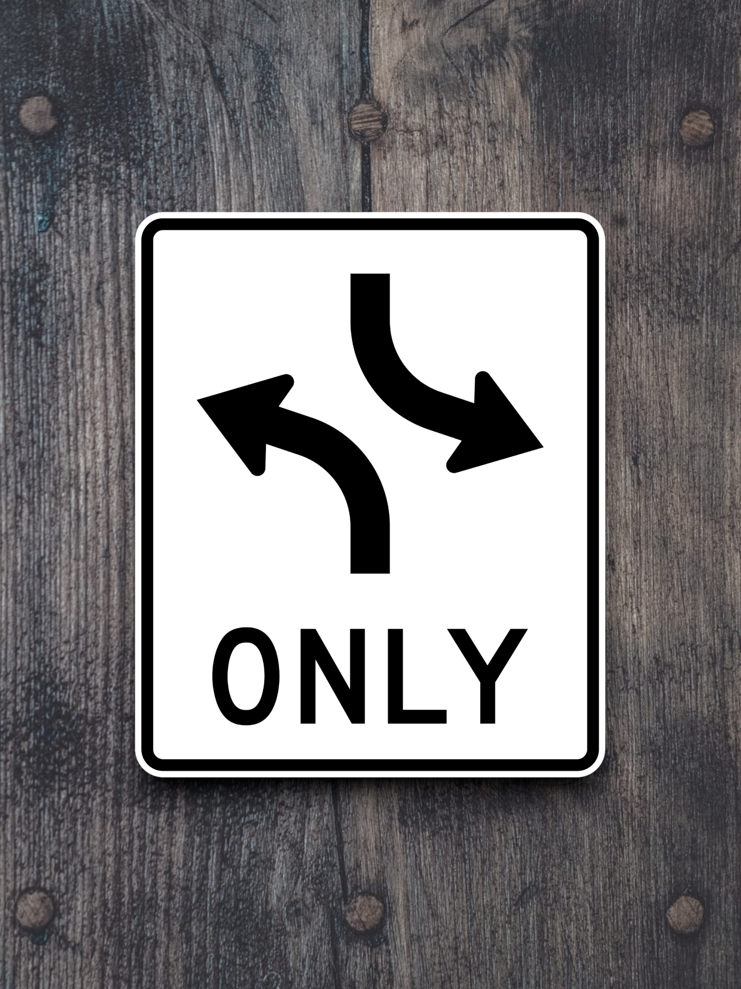 Concurrent left turn lane United States Road Sign Sticker