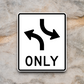 Concurrent left turn lane United States Road Sign Sticker