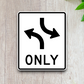 Concurrent left turn lane United States Road Sign Sticker