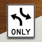 Concurrent left turn lane United States Road Sign Sticker