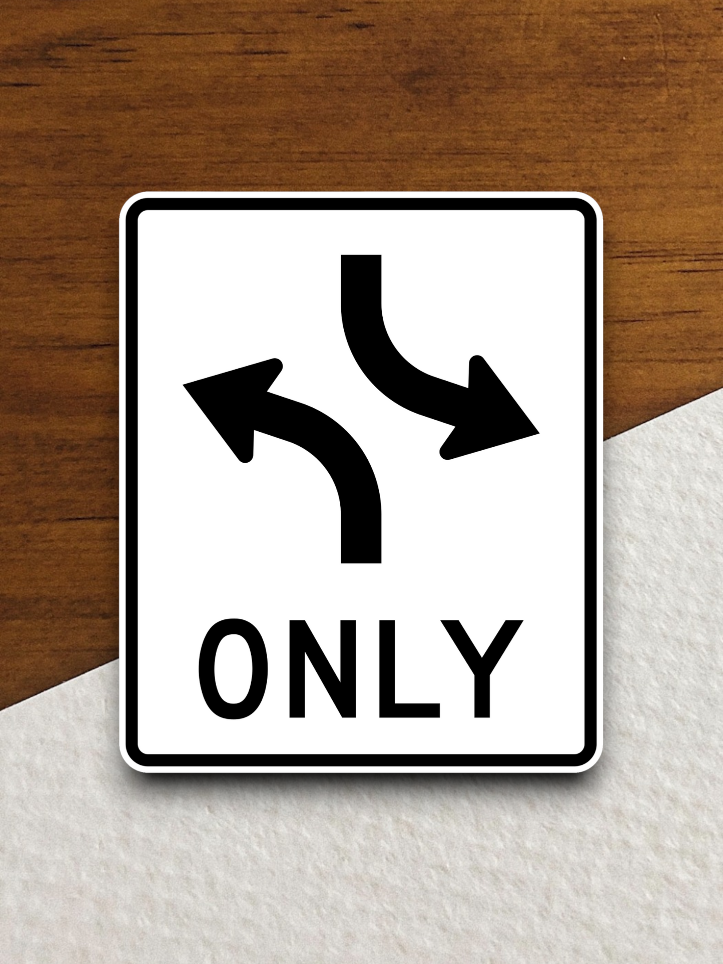 Concurrent left turn lane United States Road Sign Sticker