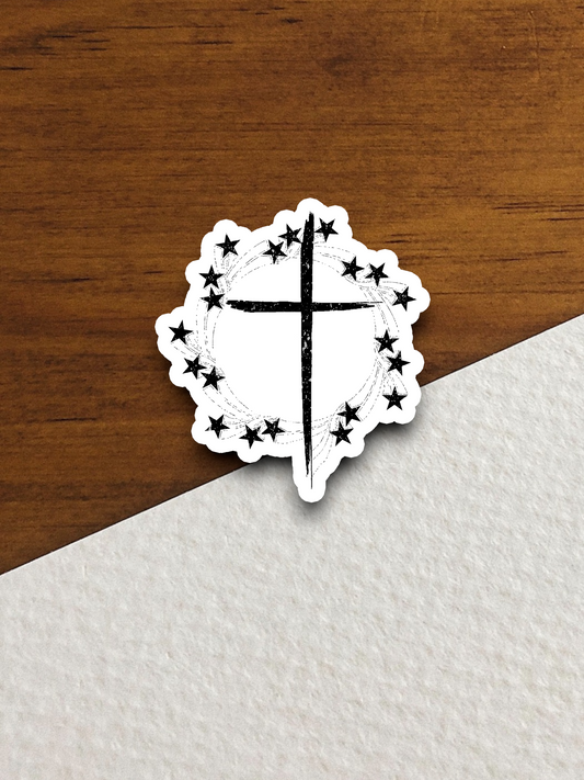 Cross with Stars - Faith Sticker