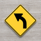 Curve United States Road Sign Sticker