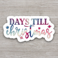 Days Till Christmas Holiday Sticker