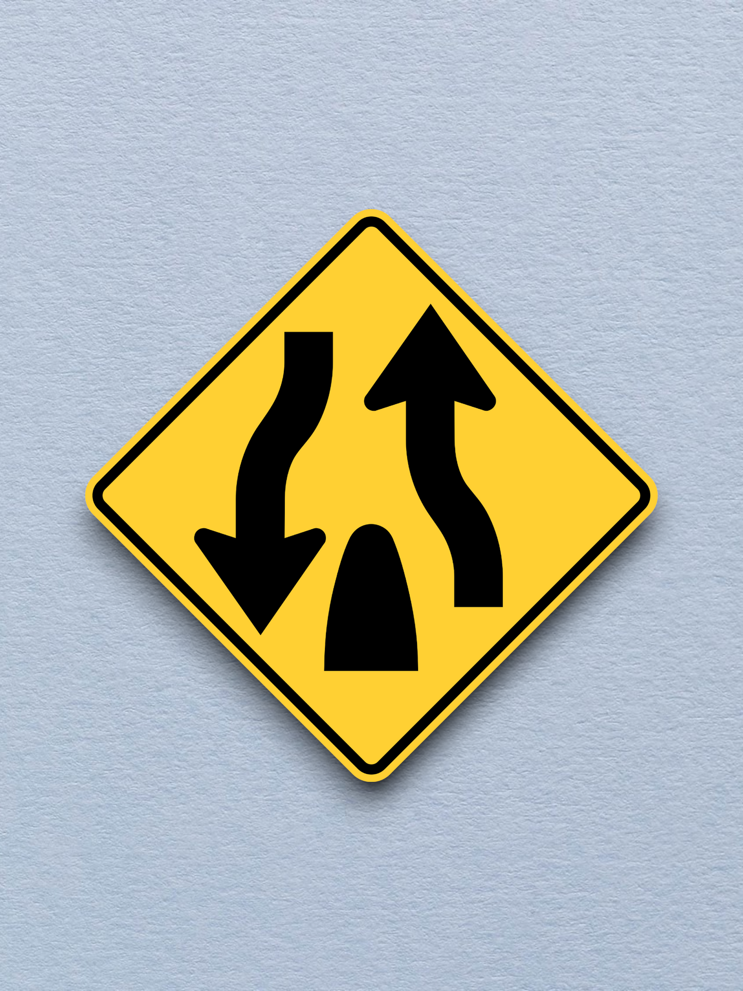 Divided highway ends United States Road Sign Sticker