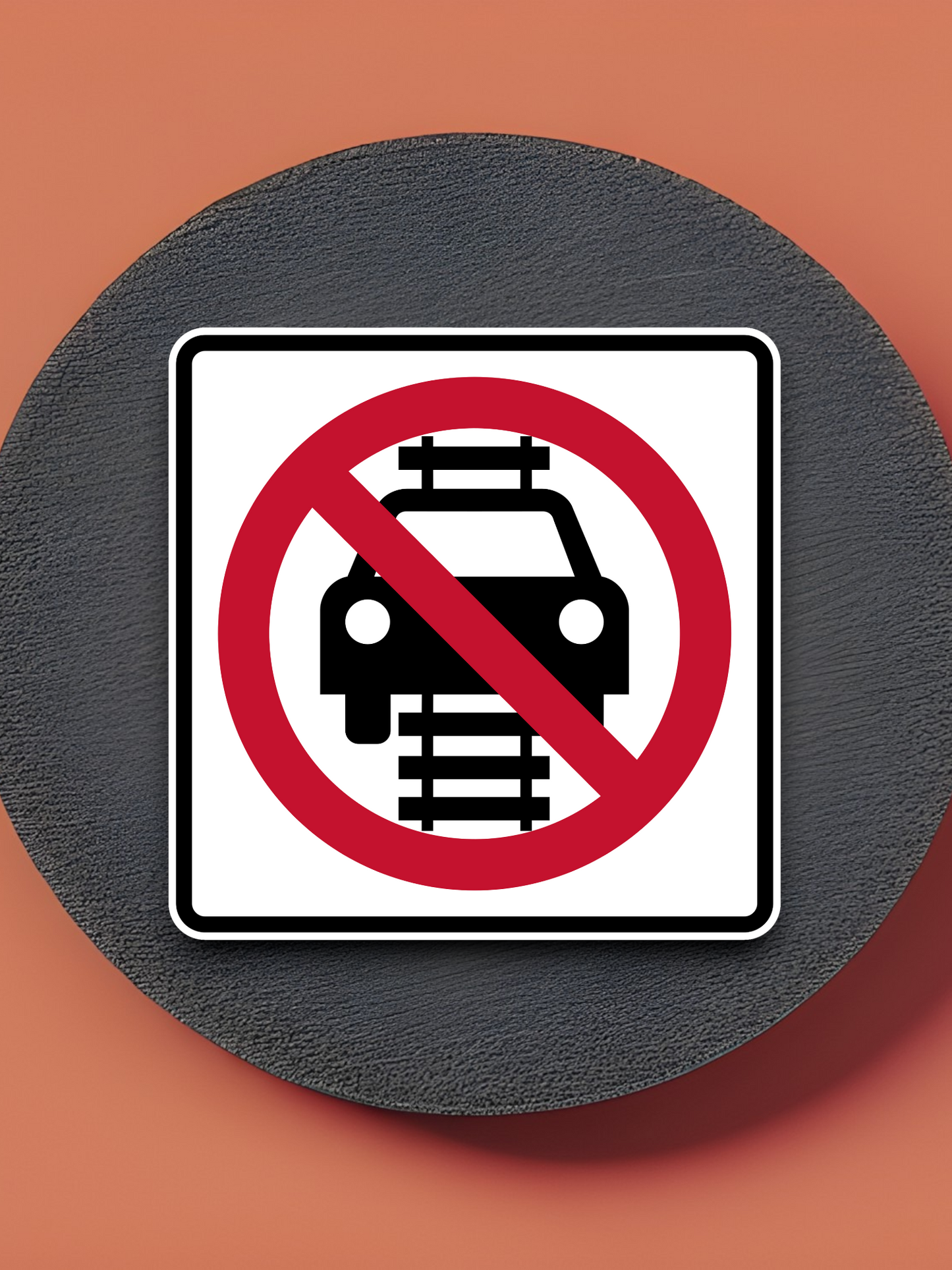 Do not drive on tracks United States Road Sign Sticker