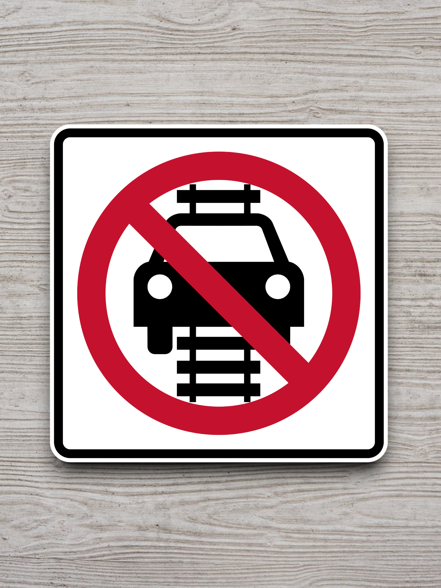 Do not drive on tracks United States Road Sign Sticker