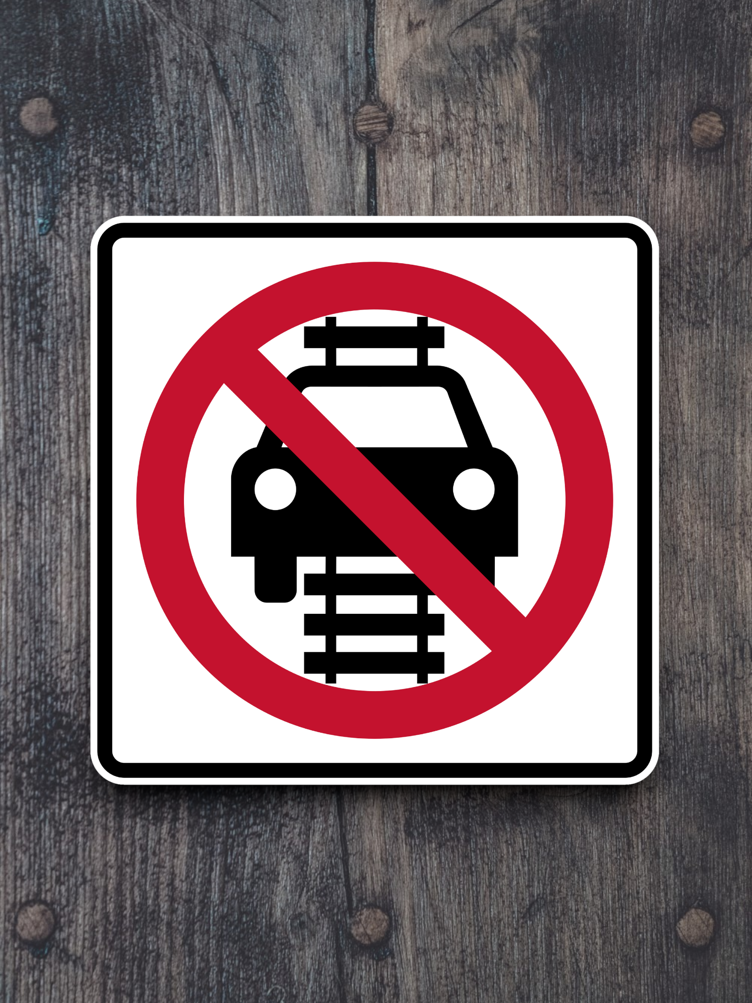 Do not drive on tracks United States Road Sign Sticker