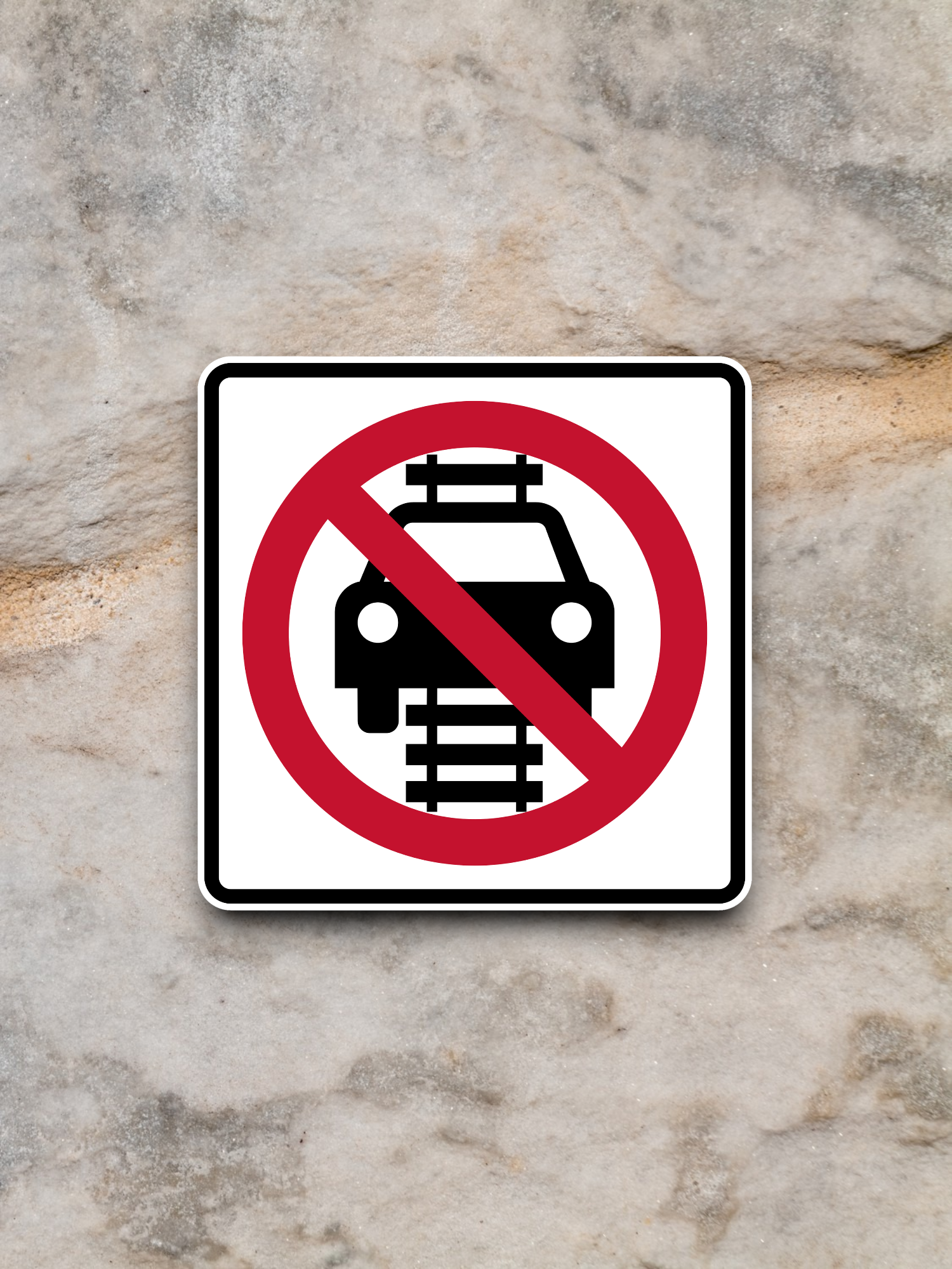 Do not drive on tracks United States Road Sign Sticker