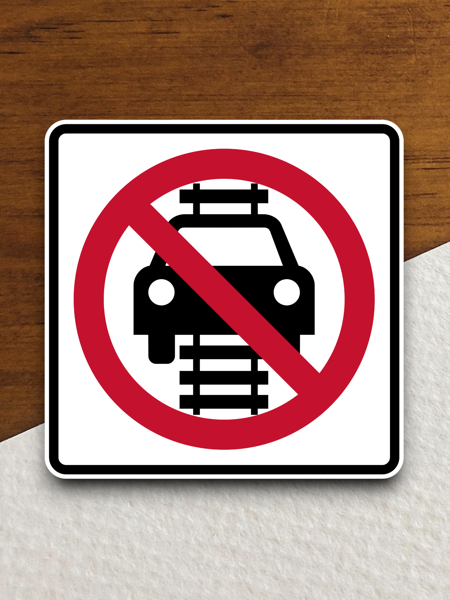 Do not drive on tracks United States Road Sign Sticker