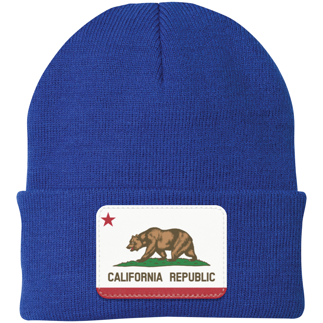 California State Flag - United States of America Knit Cap - Patch