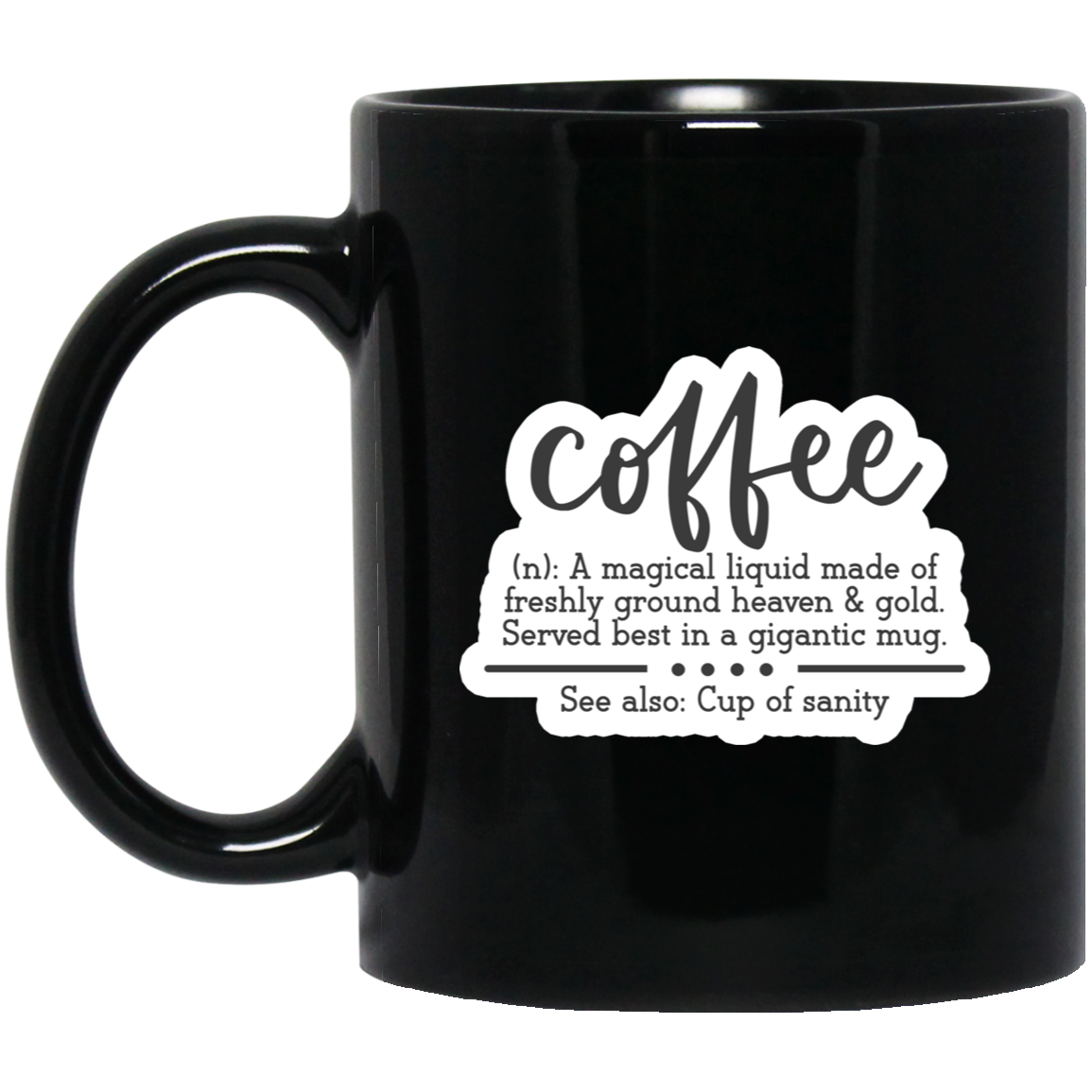 11oz or 15oz Black Coffee Mug