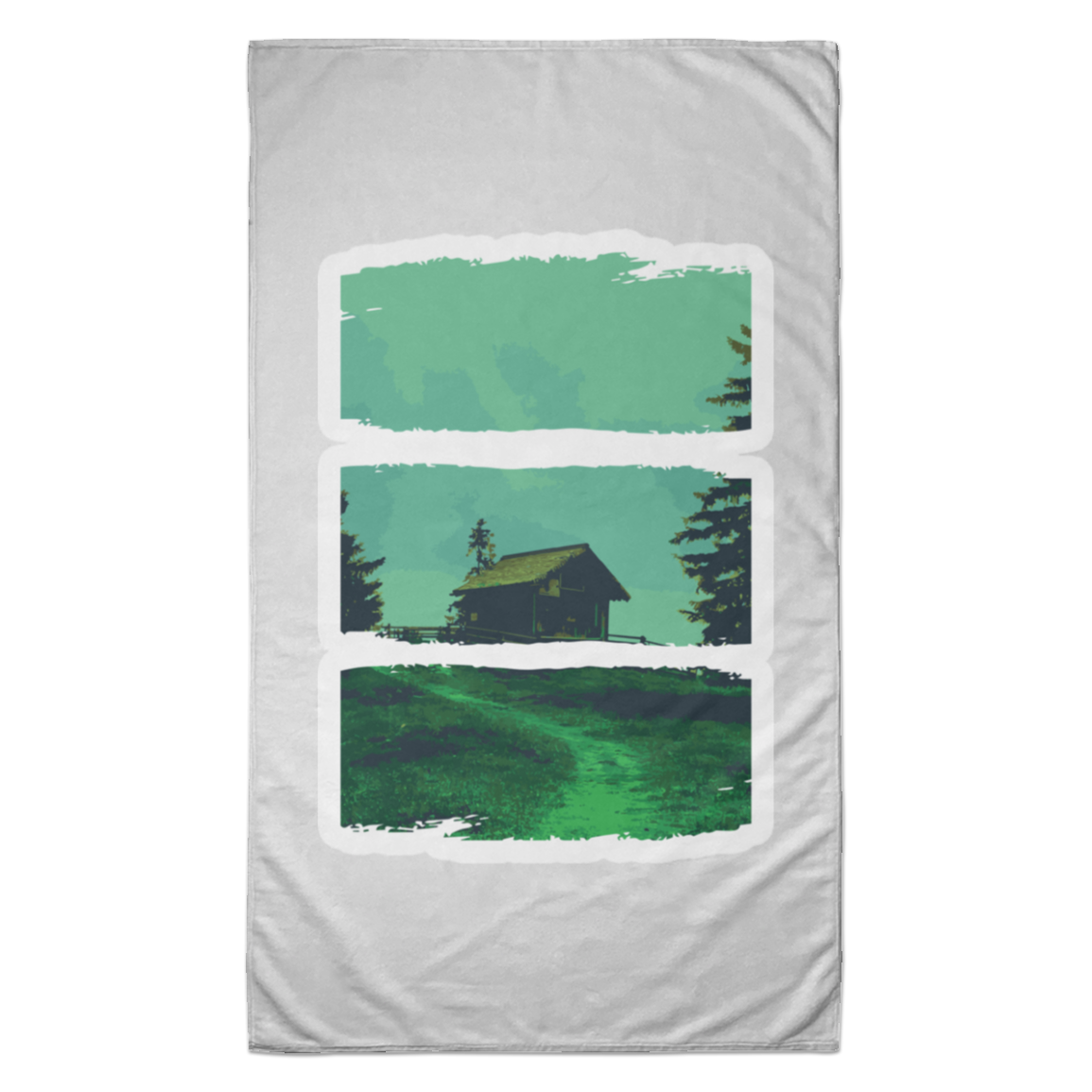 Artistic Cabin Scene - Travel Towel