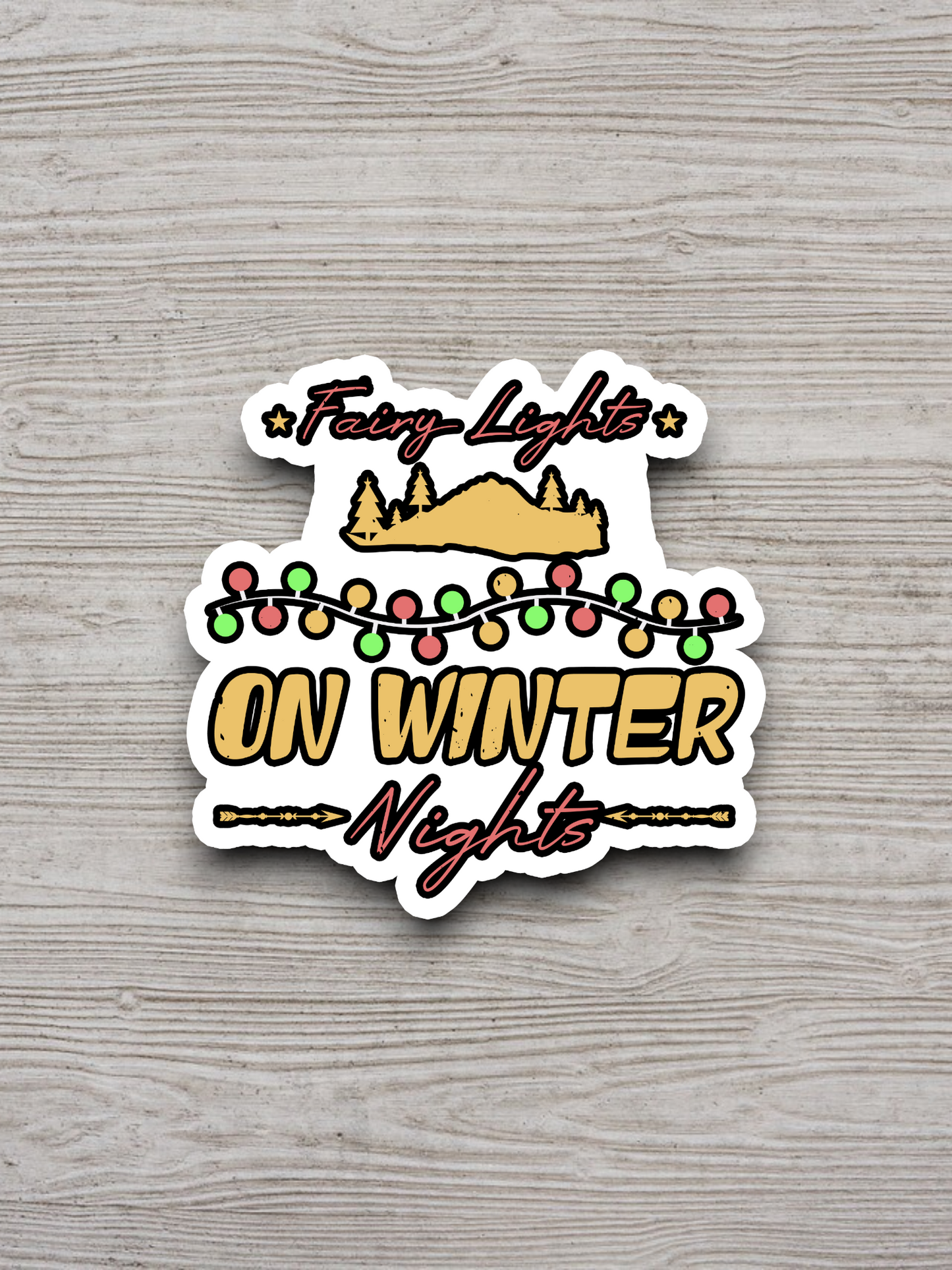 Fairy Lights on Winter Nights Holiday Sticker