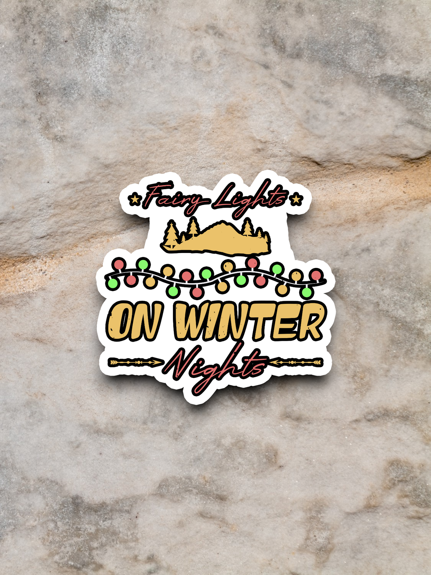 Fairy Lights on Winter Nights Holiday Sticker