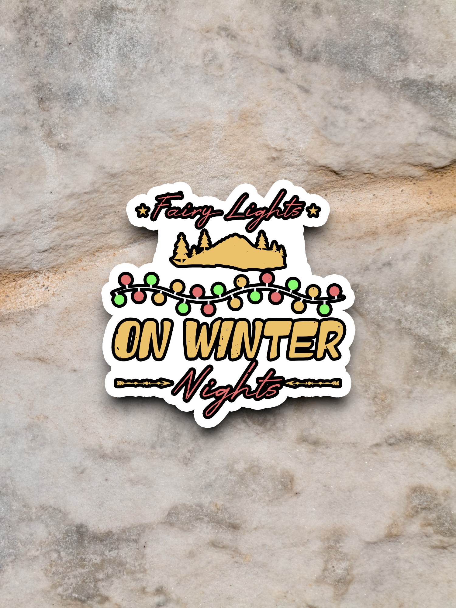 Fairy Lights on Winter Nights Holiday Sticker