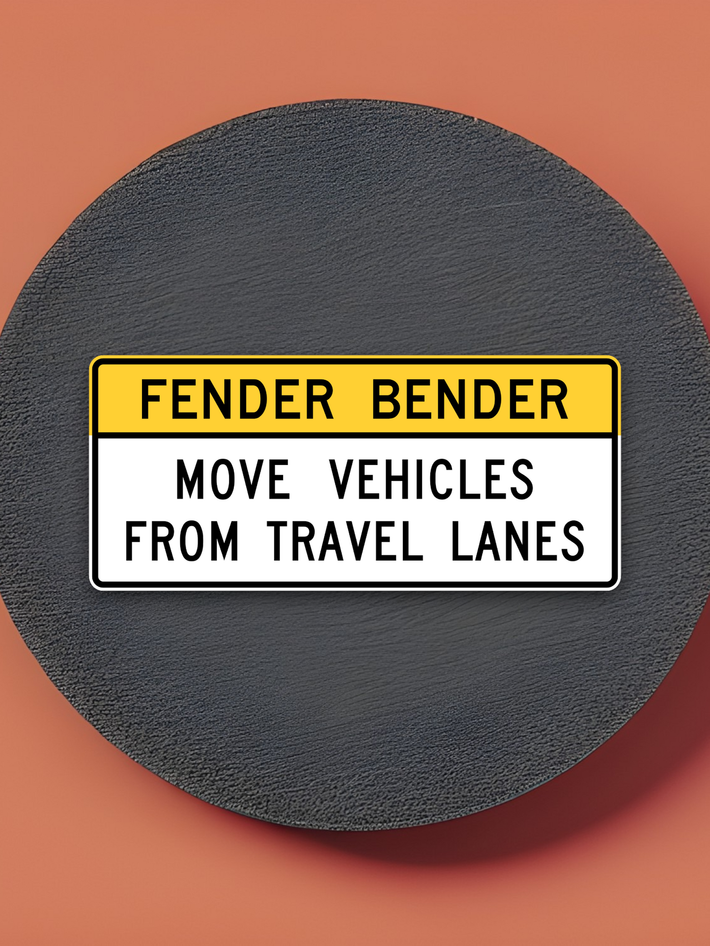 Fender bender Move Vehicles from Travel Lanes United States Road Sign Sticker