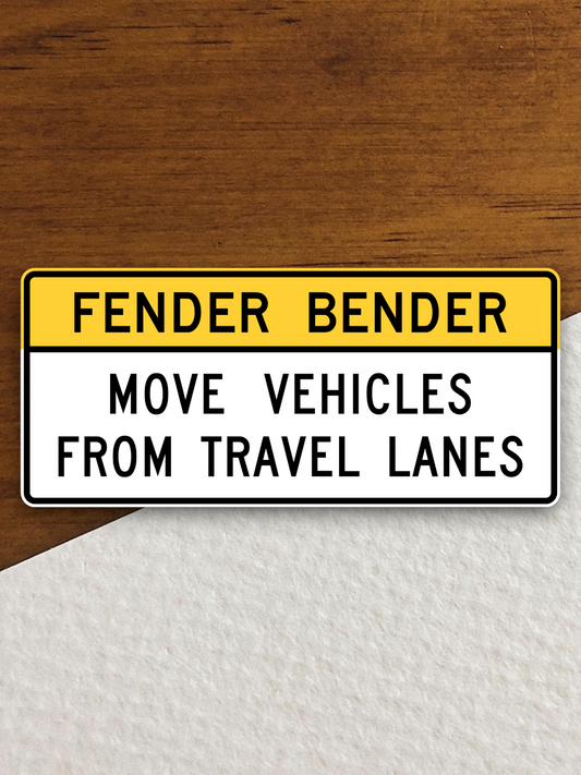 Fender bender Move Vehicles from Travel Lanes United States Road Sign Sticker