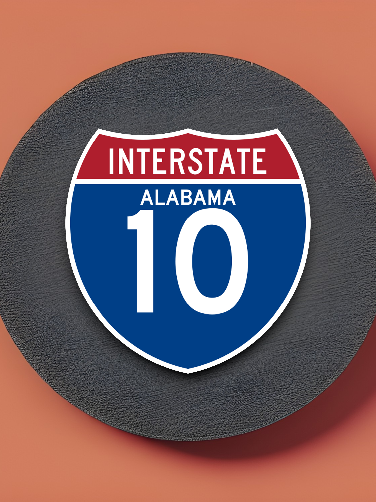 Interstate I-10 Alabama - Road Sign Sticker