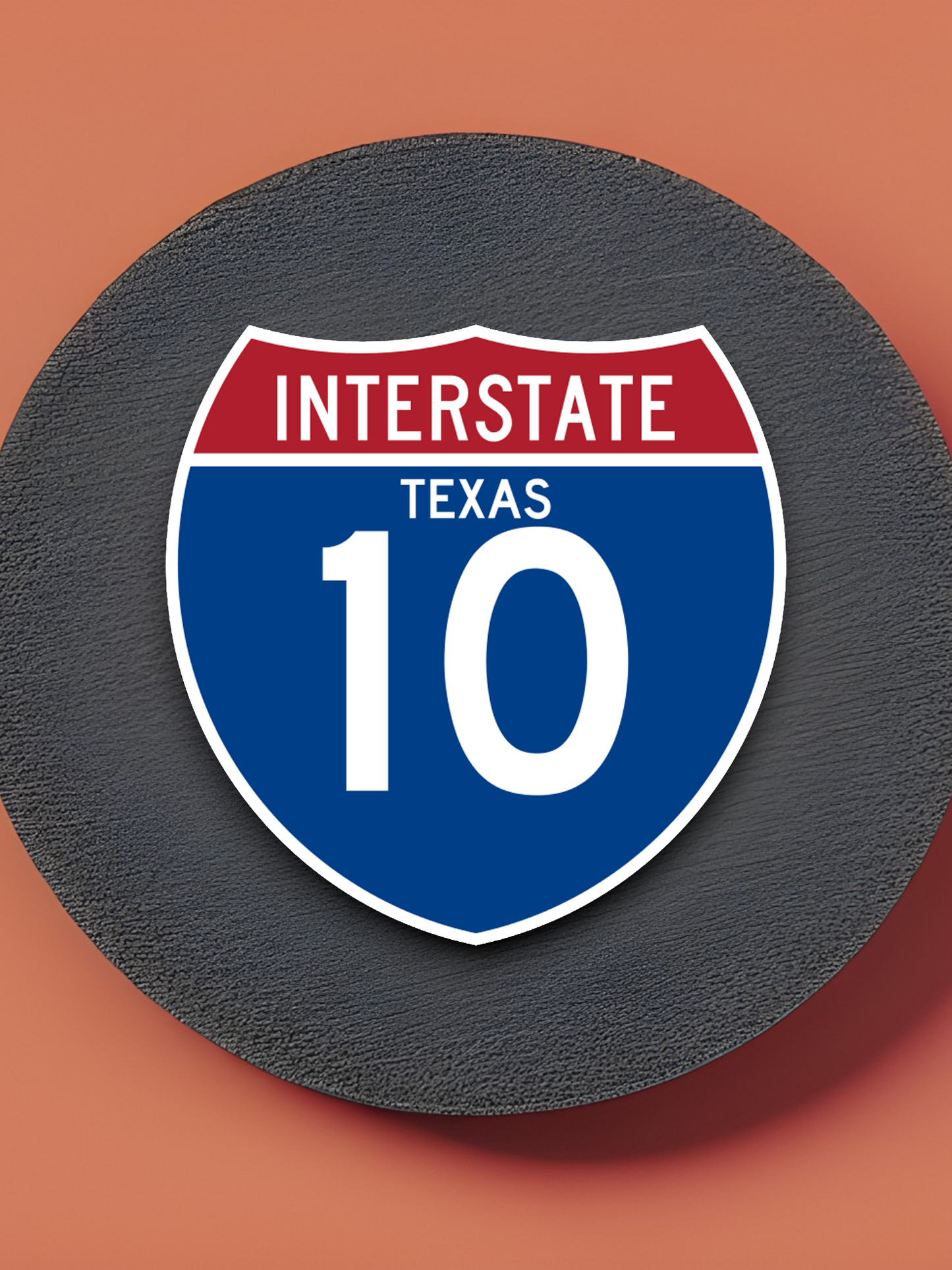 Interstate I-10 Texas - Road Sign Sticker