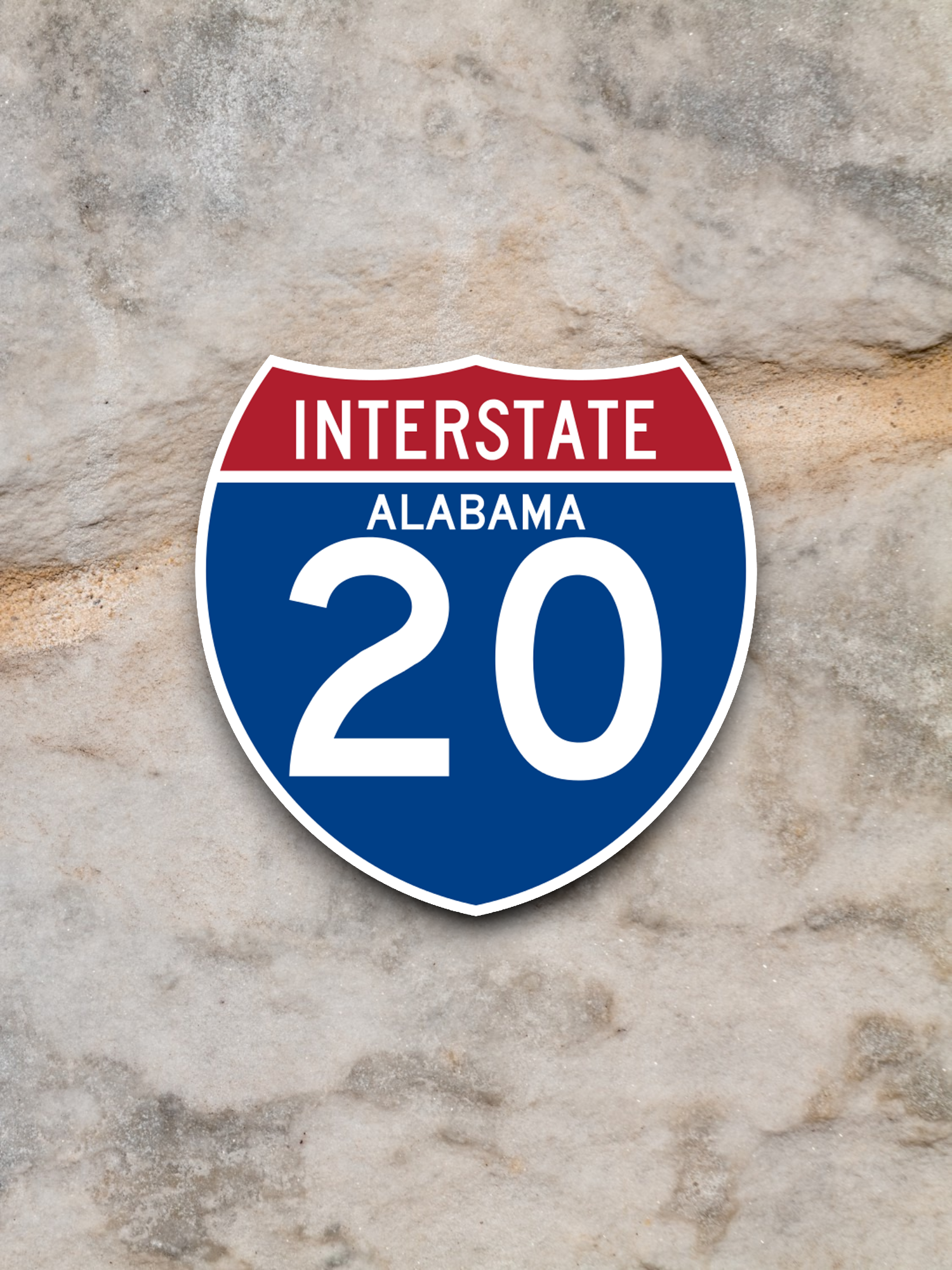 Interstate I-20 Alabama - Road Sign Sticker
