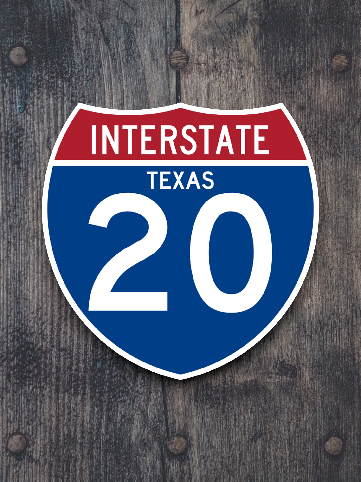 Interstate I-20 Texas - Road Sign Sticker