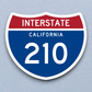 Interstate I-210 California Sticker