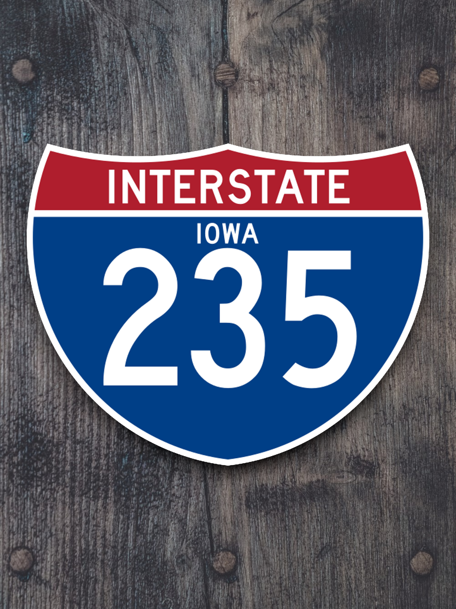 Interstate I-235 Iowa Road Sign Sticker