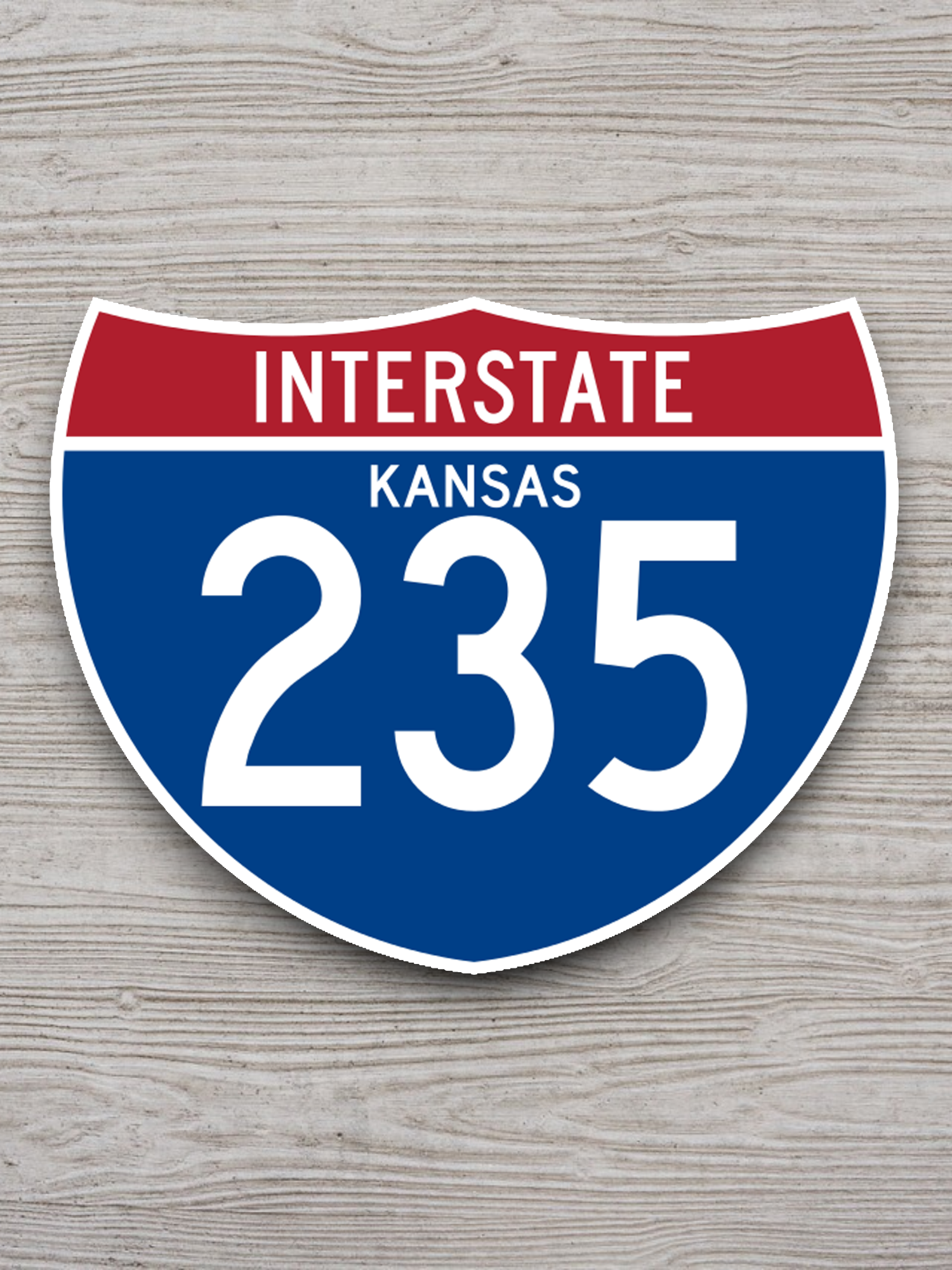 Interstate I-235 Kansas Road Sign Sticker
