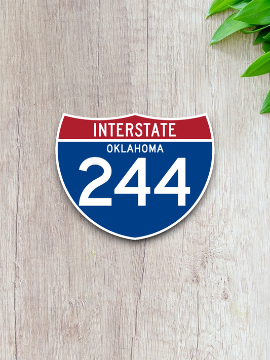 Interstate I-244 Oklahoma Road Sign Sticker