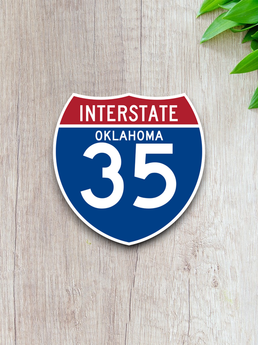Interstate I-35 Oklahoma - Road Sign Sticker