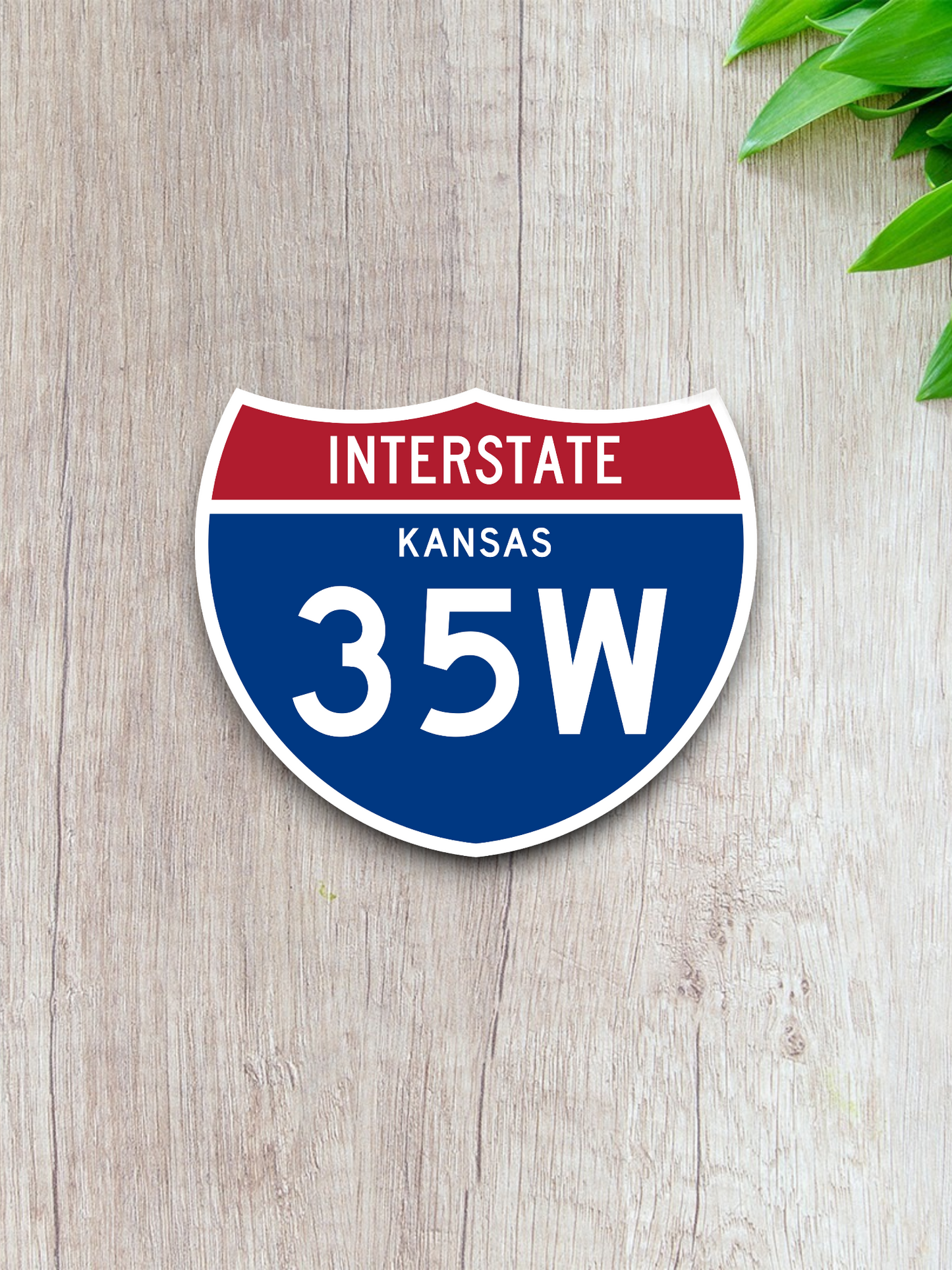 Interstate I-35W Kansas - Road Sign Sticker